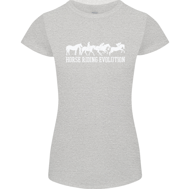 Horse Riding Evolution Equestrian Womens Petite Cut T-Shirt Sports Grey