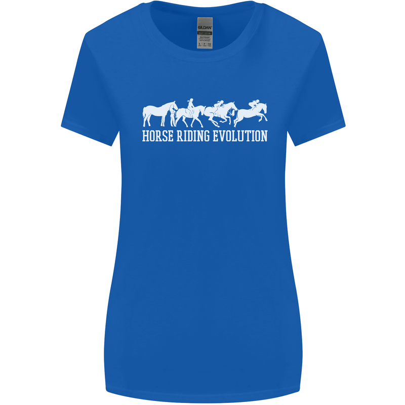 Horse Riding Evolution Equestrian Womens Wider Cut T-Shirt Royal Blue