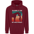 Horse Riding My Wild Heart Equestrian Childrens Kids Hoodie Maroon