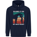 Horse Riding My Wild Heart Equestrian Childrens Kids Hoodie Navy Blue