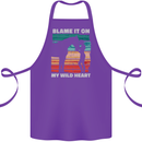 Horse Riding My Wild Heart Equestrian Cotton Apron 100% Organic Purple