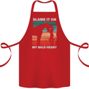 Horse Riding My Wild Heart Equestrian Cotton Apron 100% Organic Red