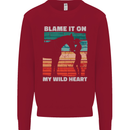 Horse Riding My Wild Heart Equestrian Kids Sweatshirt Jumper Red