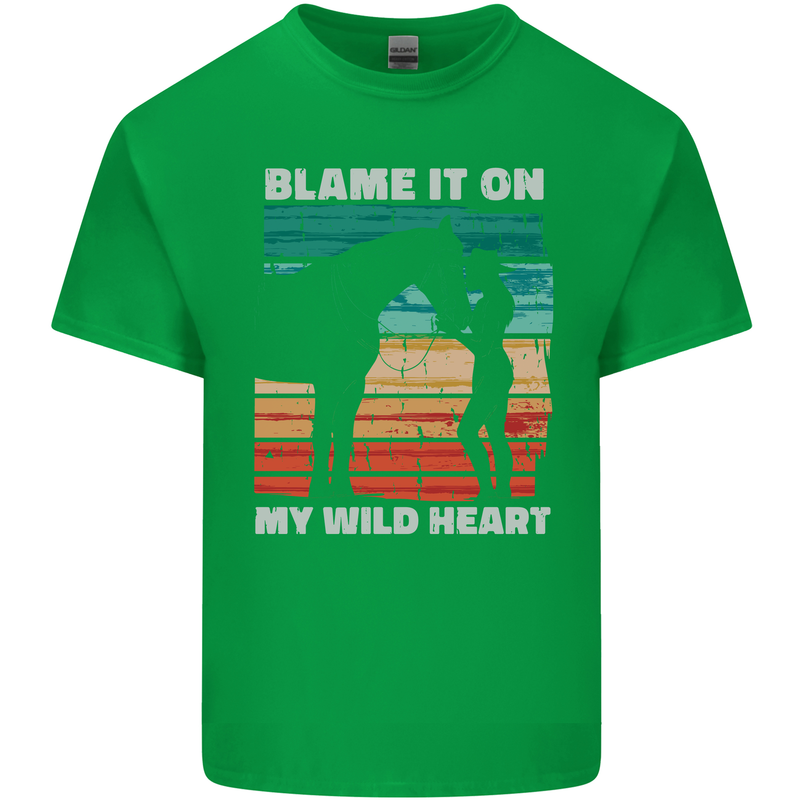Horse Riding My Wild Heart Equestrian Kids T-Shirt Childrens Irish Green