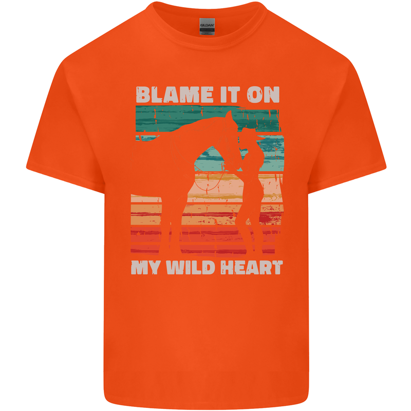 Horse Riding My Wild Heart Equestrian Kids T-Shirt Childrens Orange