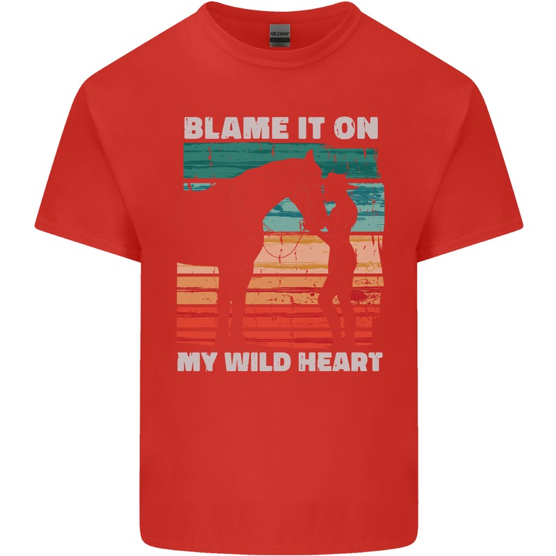 Horse Riding My Wild Heart Equestrian Kids T-Shirt Childrens Red