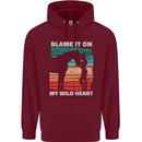 Horse Riding My Wild Heart Equestrian Mens 80% Cotton Hoodie Maroon