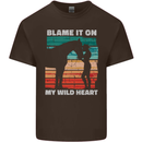 Horse Riding My Wild Heart Equestrian Mens Cotton T-Shirt Tee Top Dark Chocolate