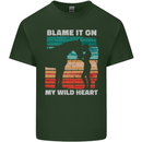 Horse Riding My Wild Heart Equestrian Mens Cotton T-Shirt Tee Top Forest Green