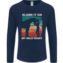 Horse Riding My Wild Heart Equestrian Mens Long Sleeve T-Shirt Navy Blue