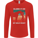 Horse Riding My Wild Heart Equestrian Mens Long Sleeve T-Shirt Red