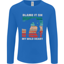 Horse Riding My Wild Heart Equestrian Mens Long Sleeve T-Shirt Royal Blue