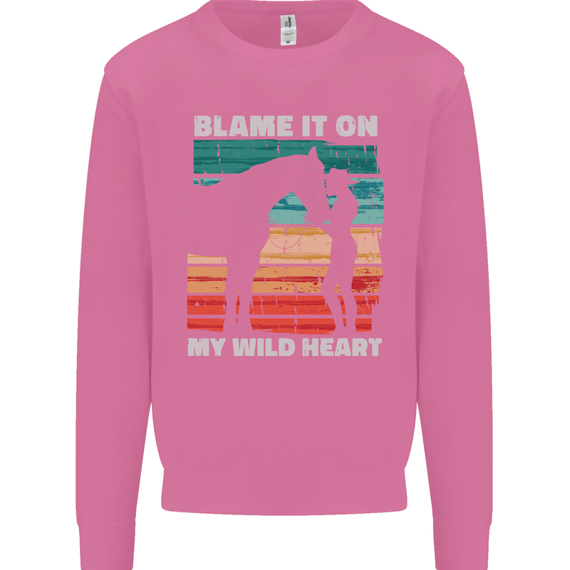 Horse Riding My Wild Heart Equestrian Mens Sweatshirt Jumper Azalea