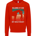 Horse Riding My Wild Heart Equestrian Mens Sweatshirt Jumper Bright Red