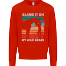 Horse Riding My Wild Heart Equestrian Mens Sweatshirt Jumper Bright Red