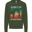 Horse Riding My Wild Heart Equestrian Mens Sweatshirt Jumper Forest Green