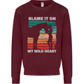 Horse Riding My Wild Heart Equestrian Mens Sweatshirt Jumper Maroon