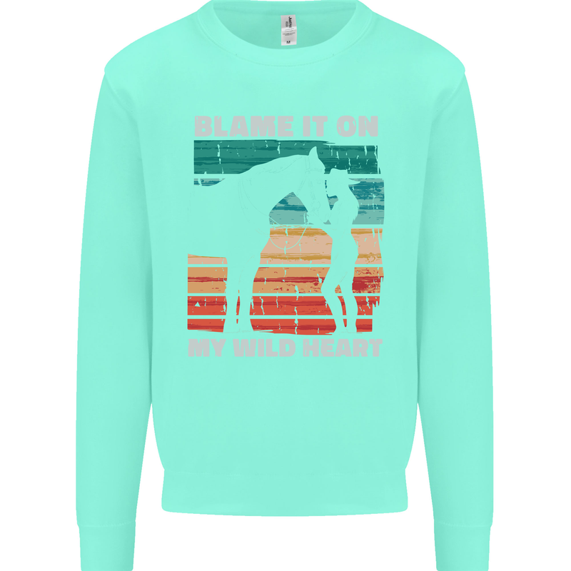 Horse Riding My Wild Heart Equestrian Mens Sweatshirt Jumper Peppermint