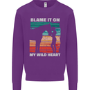 Horse Riding My Wild Heart Equestrian Mens Sweatshirt Jumper Purple