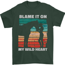 Horse Riding My Wild Heart Equestrian Mens T-Shirt 100% Cotton Forest Green