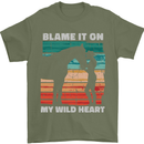 Horse Riding My Wild Heart Equestrian Mens T-Shirt 100% Cotton Military Green