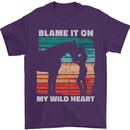 Horse Riding My Wild Heart Equestrian Mens T-Shirt 100% Cotton Purple