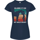 Horse Riding My Wild Heart Equestrian Womens Petite Cut T-Shirt Navy Blue