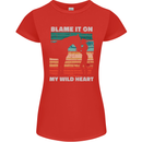 Horse Riding My Wild Heart Equestrian Womens Petite Cut T-Shirt Red