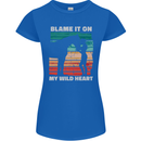 Horse Riding My Wild Heart Equestrian Womens Petite Cut T-Shirt Royal Blue