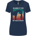 Horse Riding My Wild Heart Equestrian Womens Wider Cut T-Shirt Navy Blue