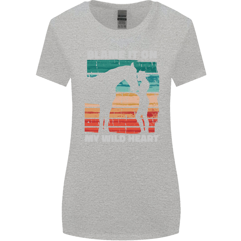 Horse Riding My Wild Heart Equestrian Womens Wider Cut T-Shirt Sports Grey