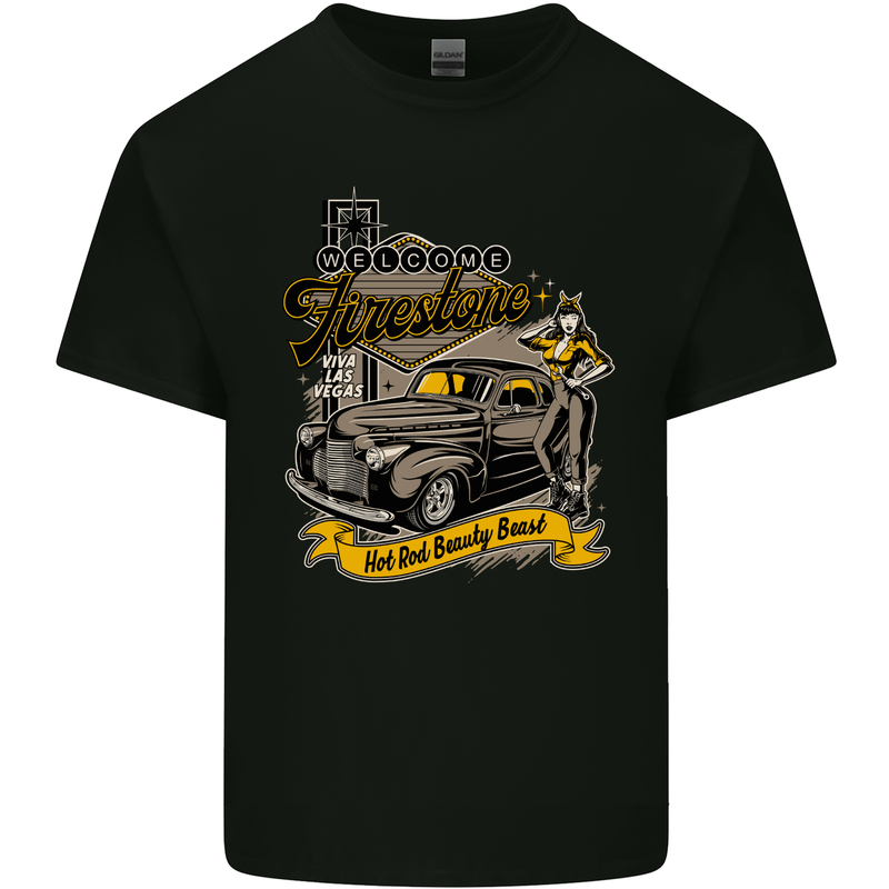 Hot Rod Beauty Beast Las Vegas Mens Cotton T-Shirt Tee Top Black