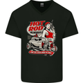 Hot Rod Delinquents Thrills Chills & Spills Mens V-Neck Cotton T-Shirt Black