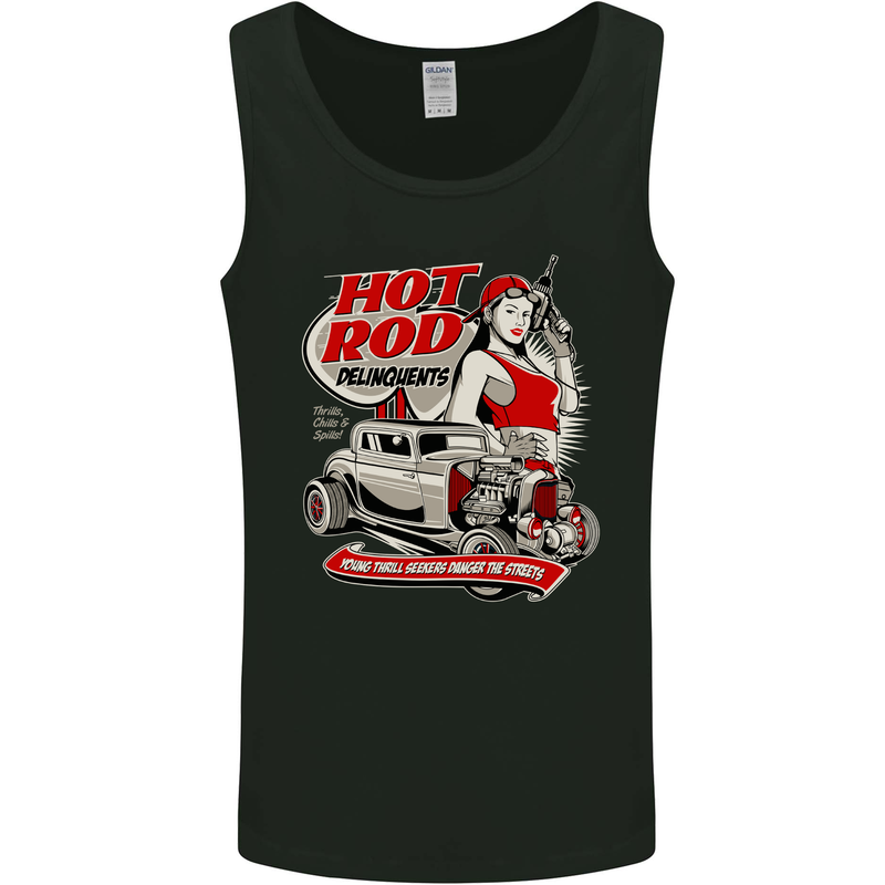 Hot Rod Delinquents Thrills Chills & Spills Mens Vest Tank Top Black