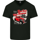 Hot Rod Kustom Burn Out and Then Fade Away Mens V-Neck Cotton T-Shirt Black