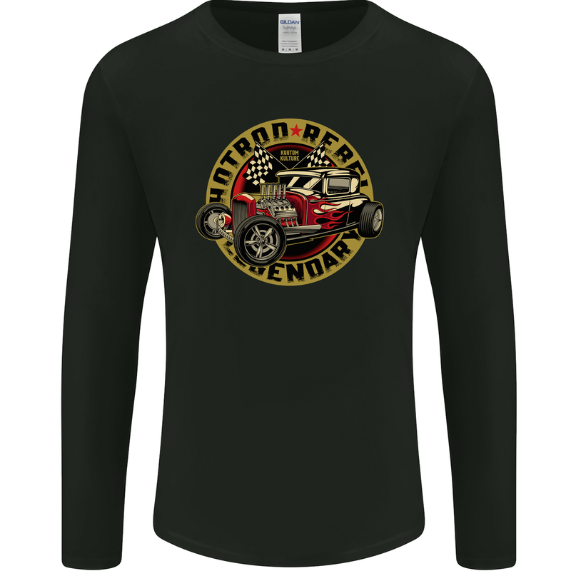 Hot Rod Rebel Legendary Mens Long Sleeve T-Shirt Black