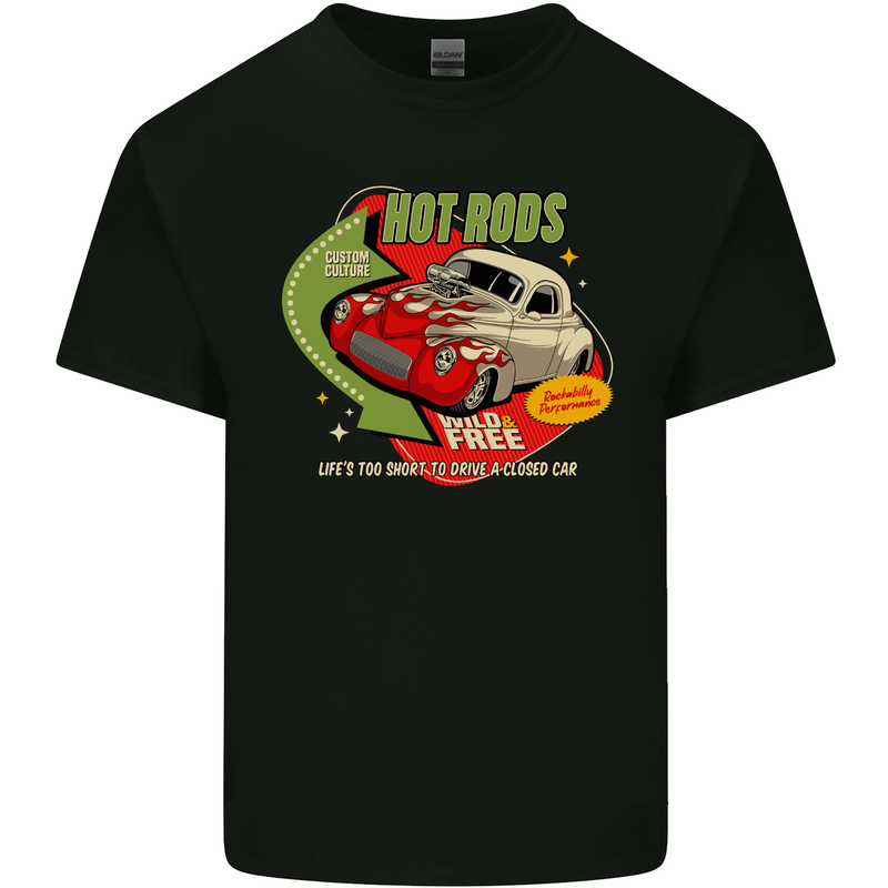 Hot Rods Wild and Free American Classic Cars Kids T-Shirt Childrens Black