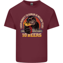 Human to Monkey in 10 Beers Funny Alcohol Mens Cotton T-Shirt Tee Top Maroon