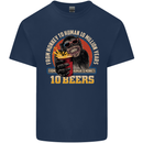 Human to Monkey in 10 Beers Funny Alcohol Mens Cotton T-Shirt Tee Top Navy Blue