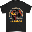 Human to Monkey in 10 Beers Funny Alcohol Mens T-Shirt 100% Cotton Black