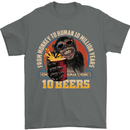 Human to Monkey in 10 Beers Funny Alcohol Mens T-Shirt 100% Cotton Charcoal