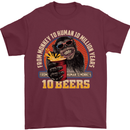 Human to Monkey in 10 Beers Funny Alcohol Mens T-Shirt 100% Cotton Maroon