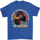 Human to Monkey in 10 Beers Funny Alcohol Mens T-Shirt 100% Cotton Royal Blue