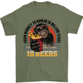 Human to Monkey in Ten Beers Funny Alcohol Mens T-Shirt 100% Cotton Military Green
