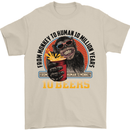 Human to Monkey in Ten Beers Funny Alcohol Mens T-Shirt 100% Cotton Sand