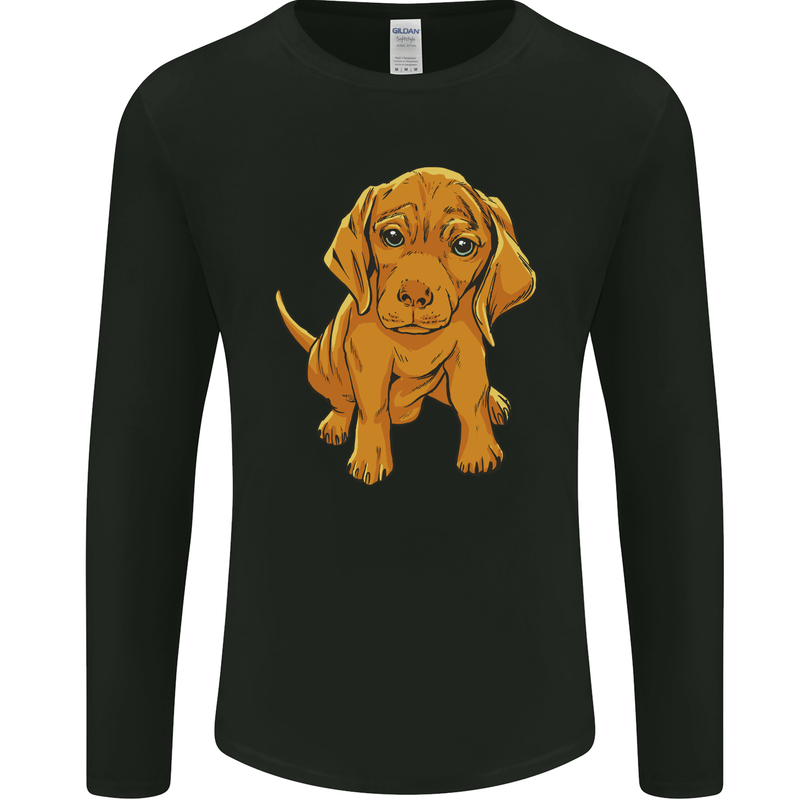 Hungarian Magyar Magyar Vizsla Puppy Dog Mens Long Sleeve T-Shirt Black