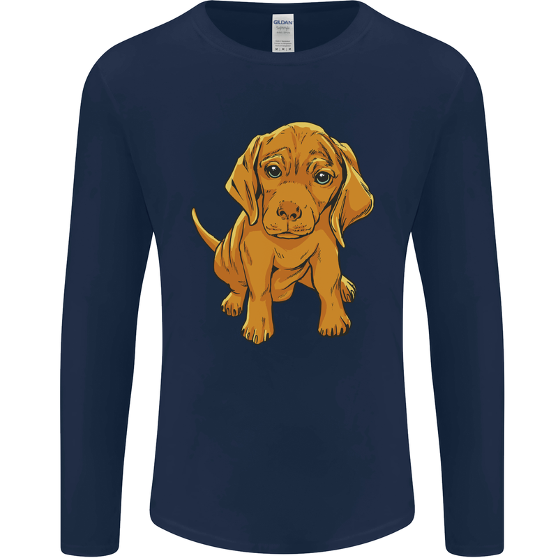 Hungarian Magyar Magyar Vizsla Puppy Dog Mens Long Sleeve T-Shirt Navy Blue