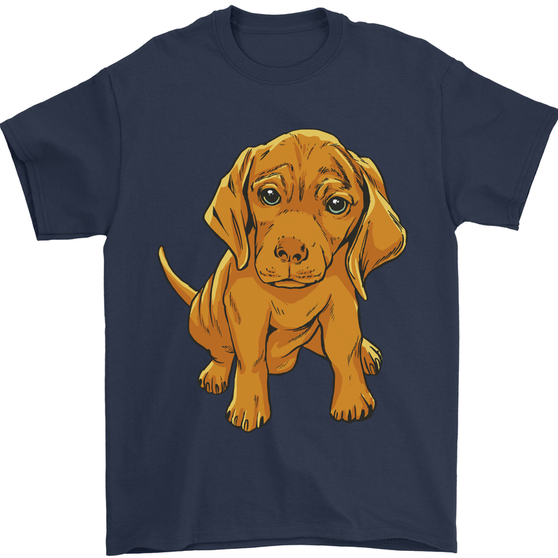 Hungarian Magyar Magyar Vizsla Puppy Dog Mens T-Shirt 100% Cotton Navy Blue