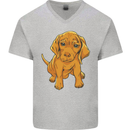Hungarian Magyar Magyar Vizsla Puppy Dog Mens V-Neck Cotton T-Shirt Sports Grey