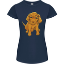 Hungarian Magyar Magyar Vizsla Puppy Dog Womens Petite Cut T-Shirt Navy Blue